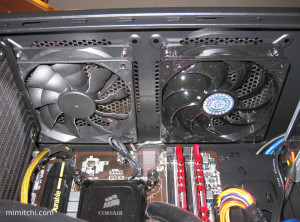 Top Inside of Computer with the New Fan on the Right